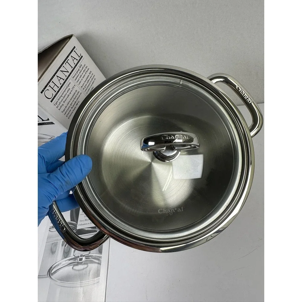 Chantal 2 Qt Stainless Steel Soup Pot SL32-160 w/ Glass Lid - New Other